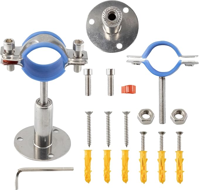 304 Stainless Steel Wall Mount Ceiling Mount Pipe Supports, Adjustable Pipe - Image 3
