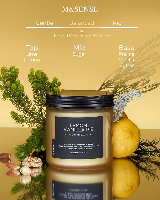 M&SENSE Lemon Vanilla Scented Candles - Image 2