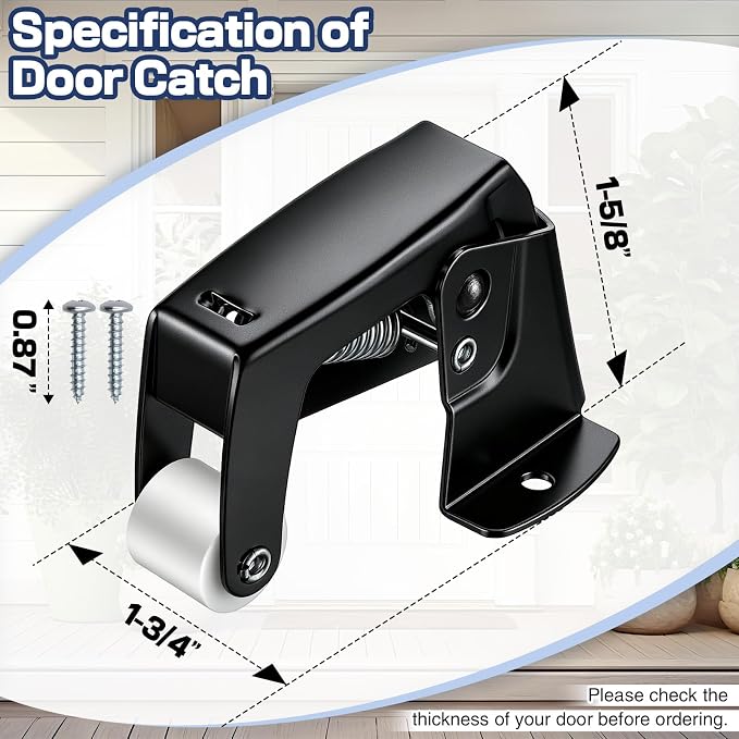 Dreyoo 2 Pack Screen and Storm Door Catch, 1-3/4 x 1-5/8 in, Zinc Plated - Image 3