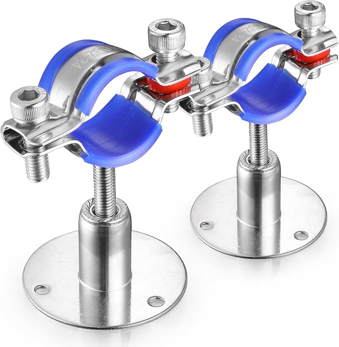 6PCS 304 Stainless Steel Wall Mount Ceiling Mount Pipe Supports, Suitable - Image 3