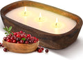 Threlaco 1 Pack 10 Inch Wood Dough Bowl Candles Home Rustic Dough Bowl Soy by Threlaco