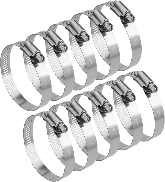 10 Pack 3.5 Inch Flexible Adjustable Worm Clamps Gear Duct Fuel Line Hose Pipe - Image 4