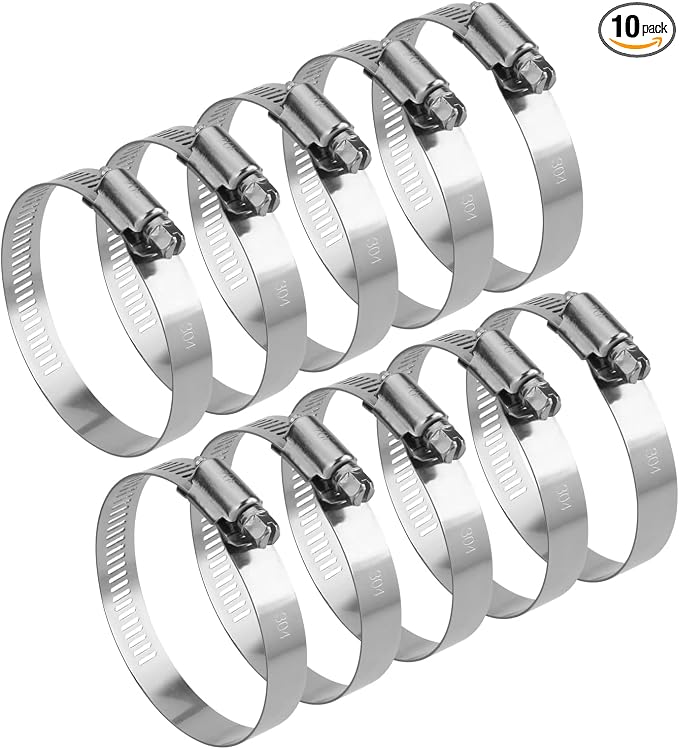 10 Pack 3 Inch Flexible Adjustable Worm Clamps Gear Duct Fuel Line Hose Pipe by RtunesRacing