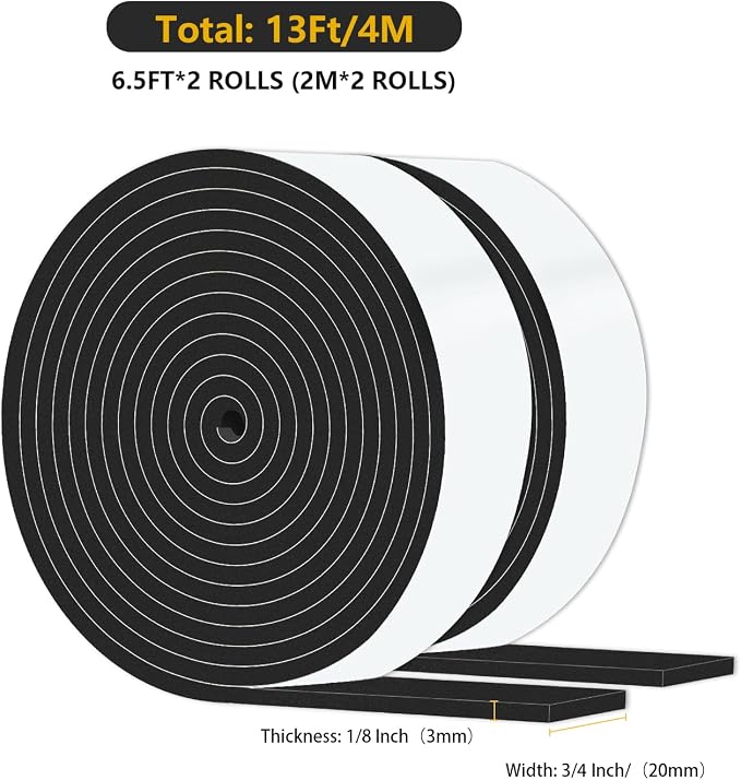 Weather Stripping Door Seal, High Density CR, 3/4 in x 1/8 in x 13Ft | Door - Image 2