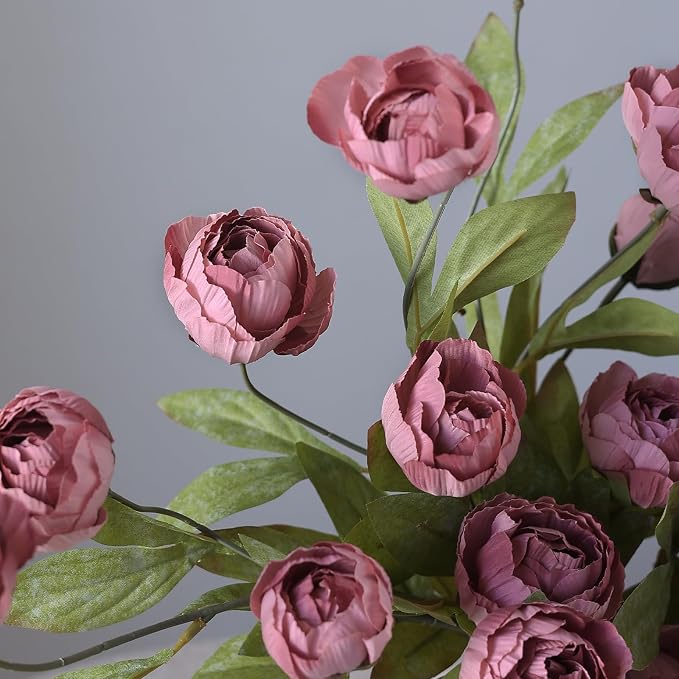 6 Pcs 27" Faux Silk Peony Artificial Flowers Stems - Image 8