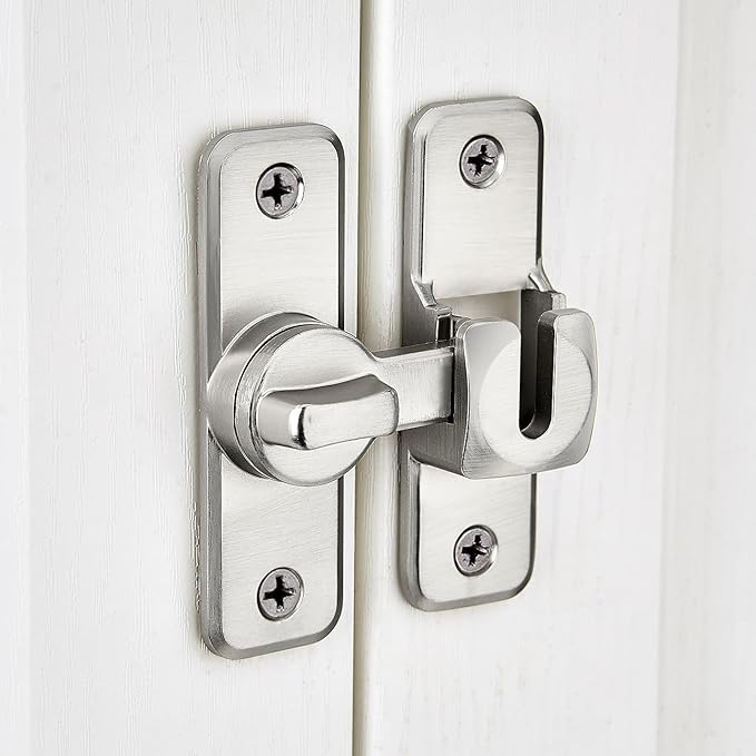 2 Pcs Silvery 90/180 Degree Flip Latch, Zinc Alloy Barn Door Latch | Right - Image 4