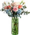 ComSaf Glass Cylinder Vase 8 Inch Tall, Hurricane Floating Candle Holder by ComSaf