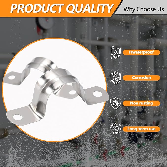 60Pcs M32 Stainless Steel Conduit Clamps | Conduit Clamps, Heavy Duty Pipe - Image 3
