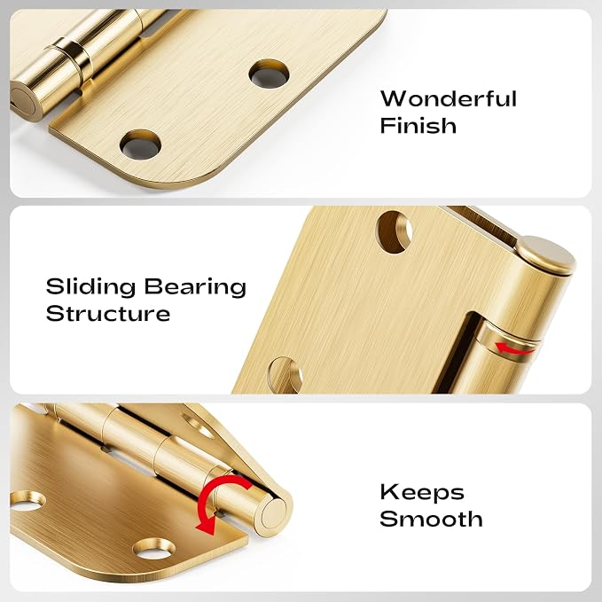 30 Pack Satin Brass Door Hinges 3.5 Inch - Image 4