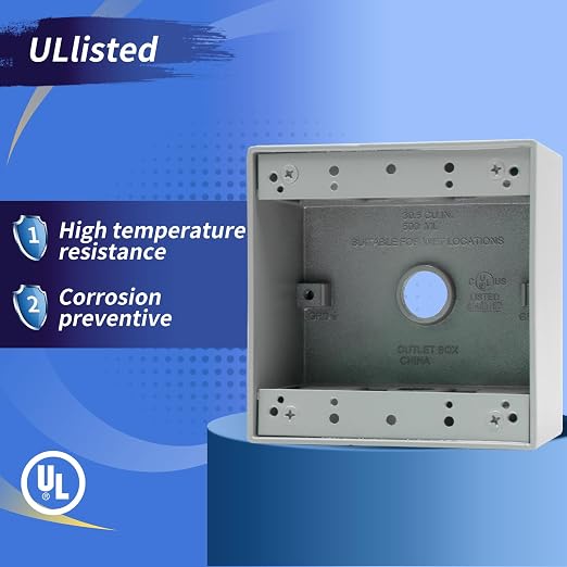 Double Gang 3-1/2" Outlet Weatherproof Box, 3 Pack, CUL Listed | Used in Branch - Image 3