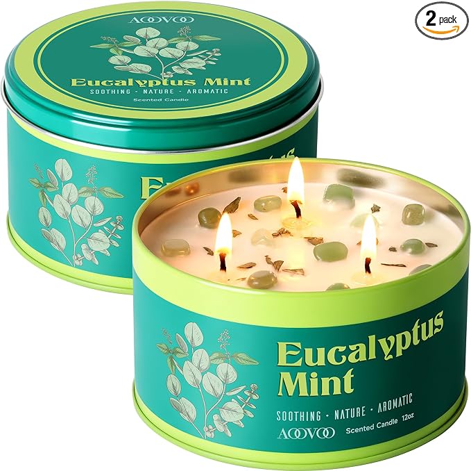 AOOVOO Eucalyptus Mint Candles for Relaxation by AOOVOO
