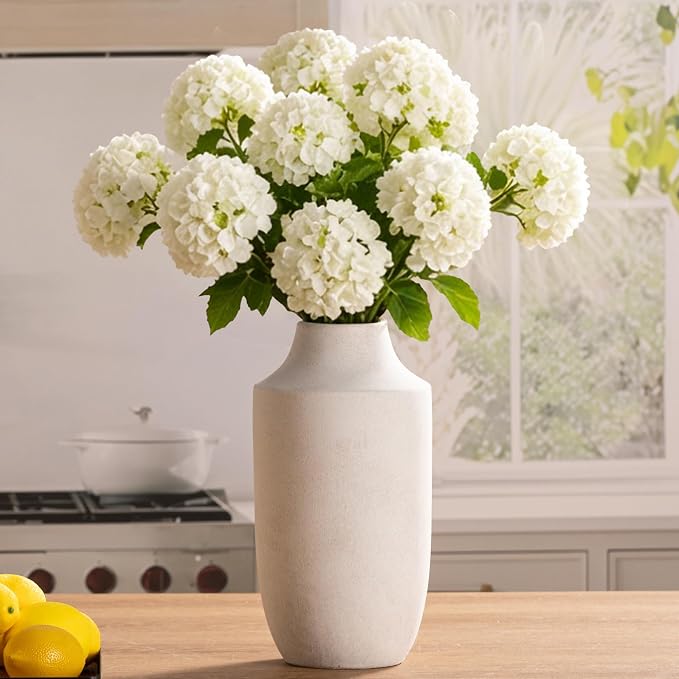 Mitt&Ditt Ceramic Flower Vase, 12.5 inch Tall Off-White Vase, Large Decorative by MittDitt