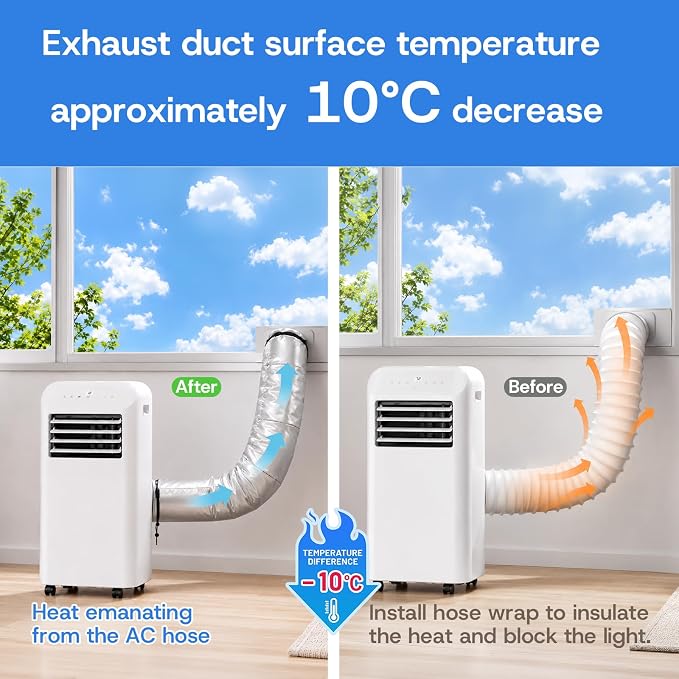 Portable AC Hose Insulation Sleeve, Heat Insulation Cover Wrap - Image 2
