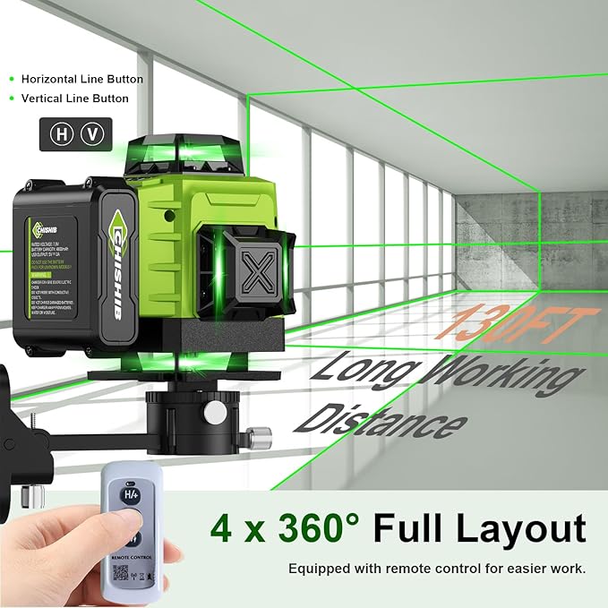 WEIDDW Laser Level 360° Green Cross Line Self Leveling Laser Measuring Tool - Image 2