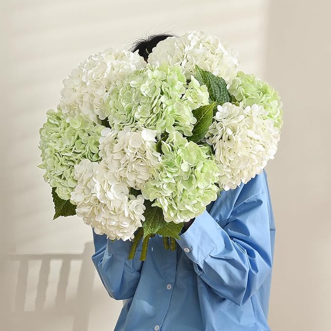 4Pcs 21in Latex Real Touch Hydrangea Artificial Flowers | Lifelike Large - Image 6
