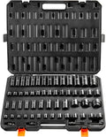 VEVOR Impact Socket Set 3/8" & 1/2" Socket Set 59PCS SAE 5/16" to 1-1/4" and by VEVOR