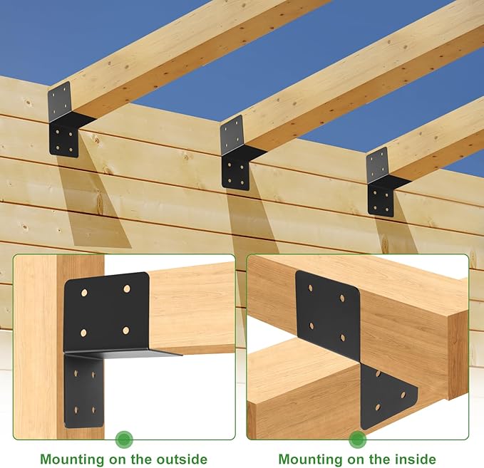 4 Pcs 14 Gauge Post Caps Tie Bracket, Joist Anchor Connector - Image 5