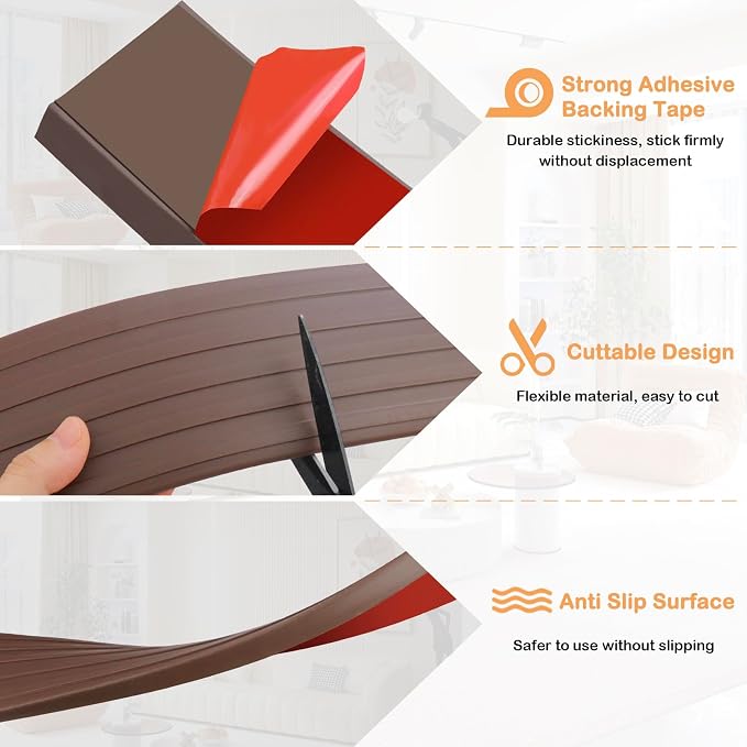 Threshold Ramps for Doorways Self-Adhesive Rubber Threshold Strip | Rubber - Image 2