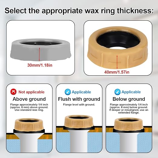 11pcs Extra Thick Toilet Wax Ring Replacement Kit, Toilet Wax Ring - Image 5