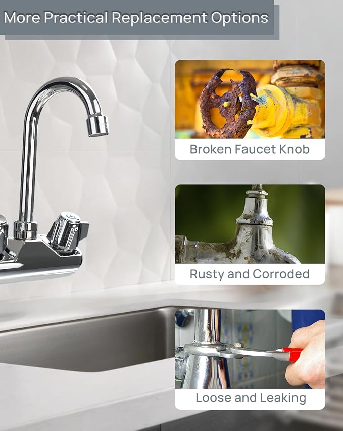 2 Pcs Commercial Faucet Handle Replacement Kit Outdoor Faucet Handles 0.43 - Image 5