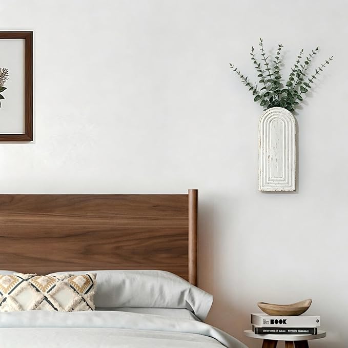 Handmade Wooden Wall Vases Set of 2 - Image 5