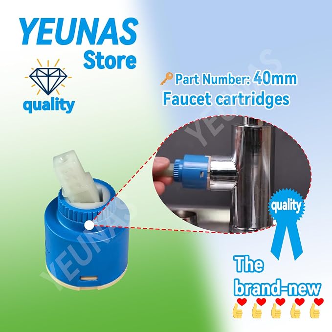 40mm Faucet Ceramic Disc Cartridge Plastic Single Handle Water Mixer Bath Basin - Image 2