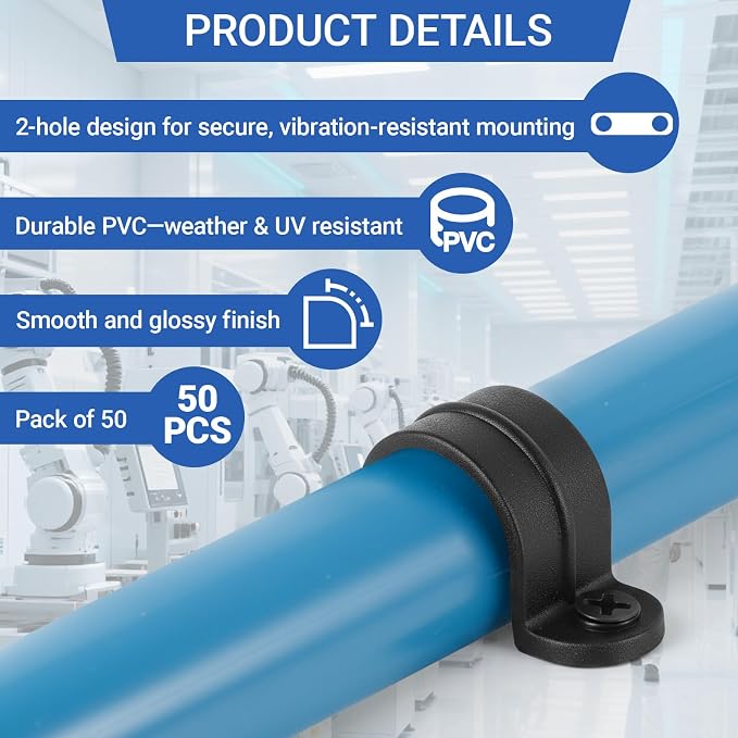 Yaocom 50 Set 1 Inch PVC Pipe Straps - Image 3