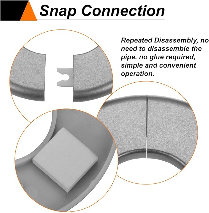 HARFINGTON 2pcs Wall Split Flange 17mm/0.7" Self-Adhesive Plumbing Cover Plates - Image 4