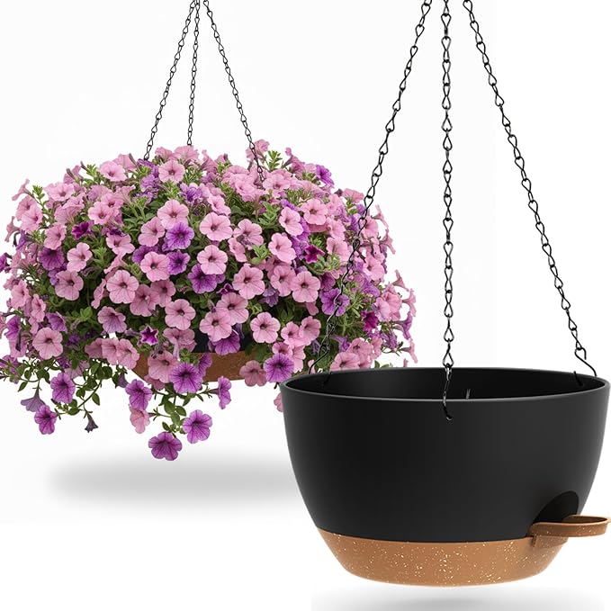 UOUZ 13 Inch 2 Pack Large Self Watering Hanging Planters by UOUZ