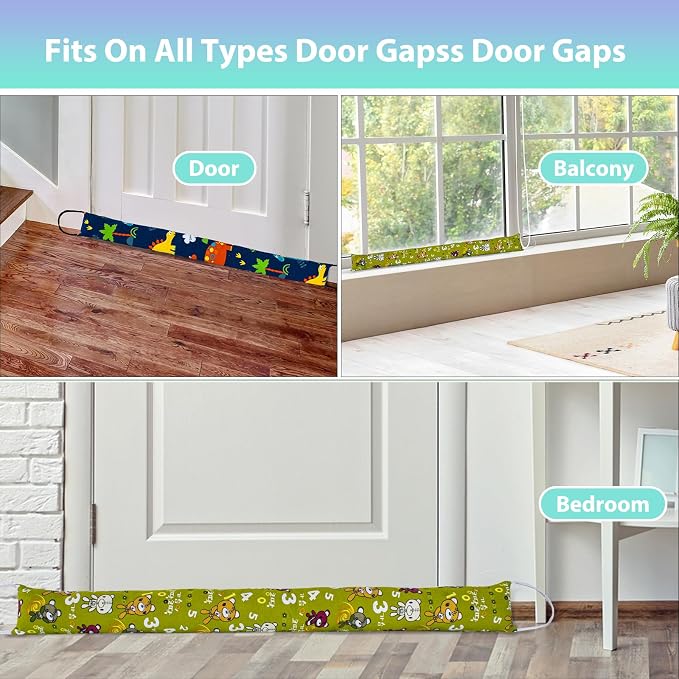 Weighted Door Draft Stopper, 2 Pack 40 Inch Under Door Blocker, Bottom of Door - Image 7