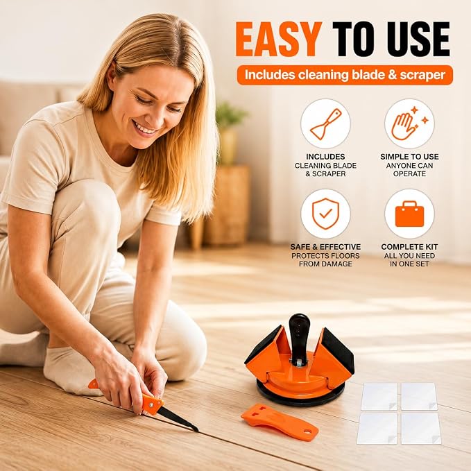 Floor Gap Repair Kit for Laminate & Vinyl Flooring, Suction Cup Gap Fixer | 45° - Image 3