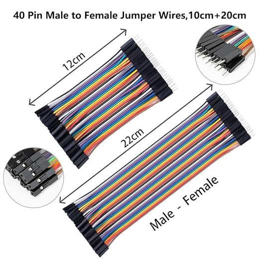 240pcs Dupont Wire Kit, 10cm and 20cm Jumper Cables, 40-Pin M-F/M-M/F-F - Image 2
