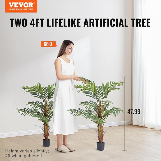 VEVOR Artificial ​Palm Tree, 4 FT Tall Faux Plant - Image 2