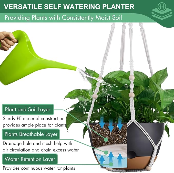 Set of 2-10 Inch Hanging Planters - Image 5