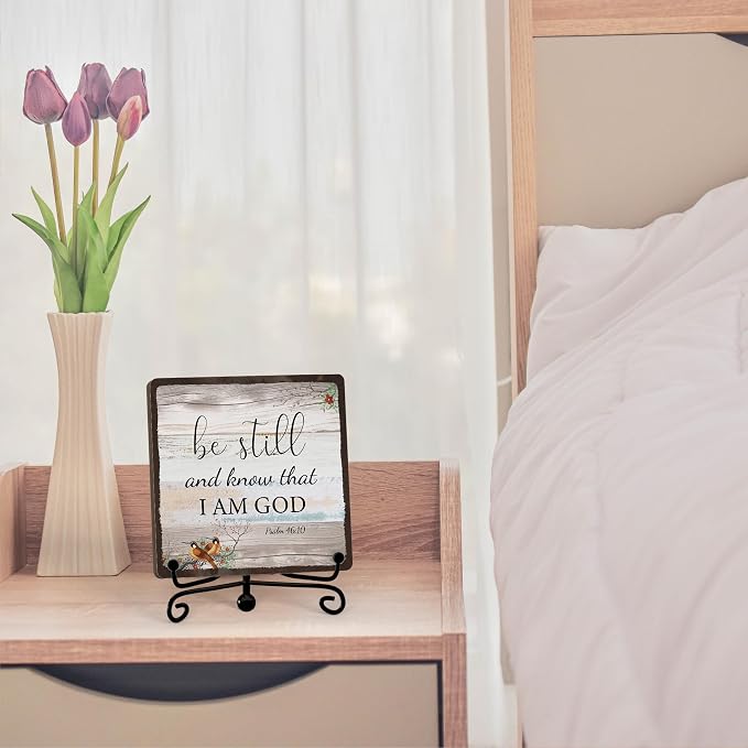 Home Decor, Farmhouse Be Still And Know That I Am God Shelf Decor - Image 3