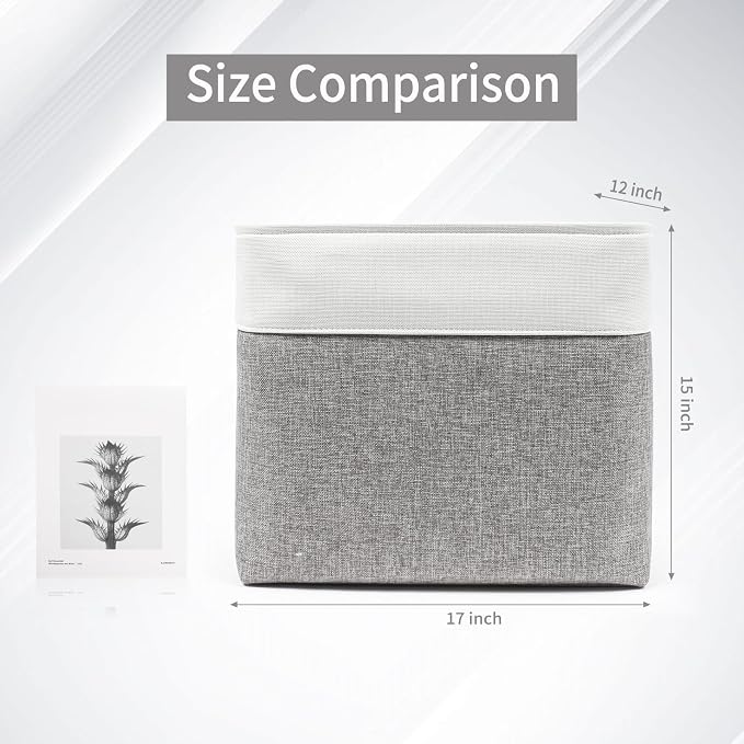 Large Fabric Storage Baskets | 50L Storage Bins, Decorative Linen Closet Baskets - Image 6