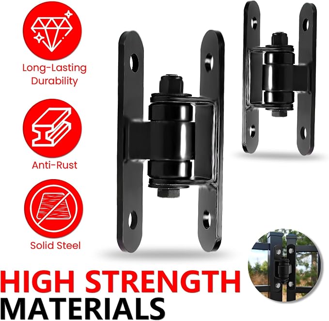 2 Pack Heavy Duty Outdoor Gate Hinges - Image 4