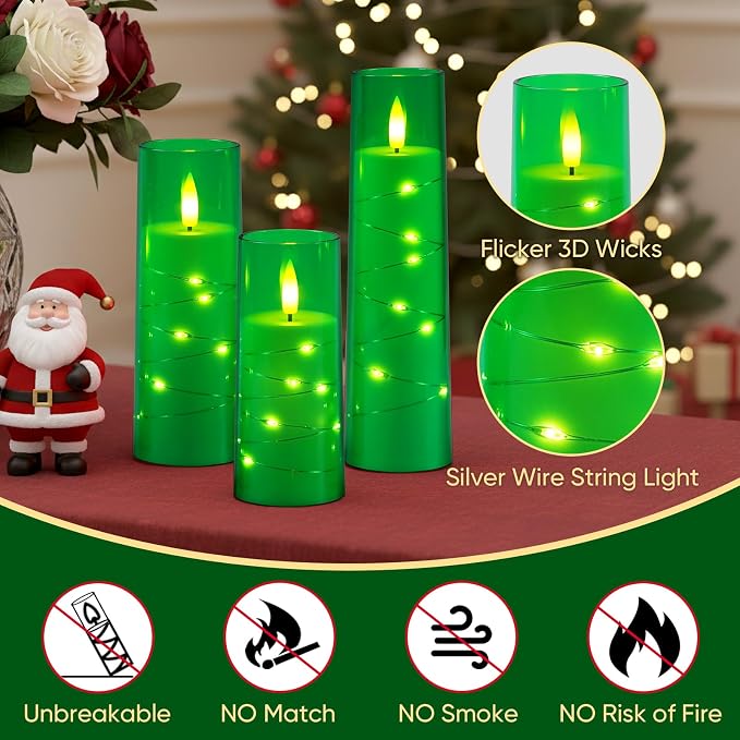 Raycare 9 Pcs Flameless Battery Operated Pillar Candles - Image 7