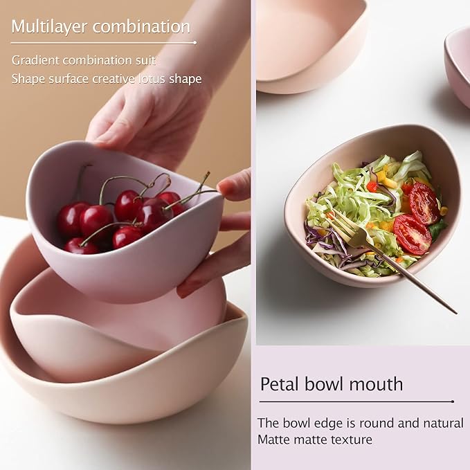 Notakia Salad Decorative Bowls Lotus Shaped Pasta Bowls Dishwasher Safe - Image 6