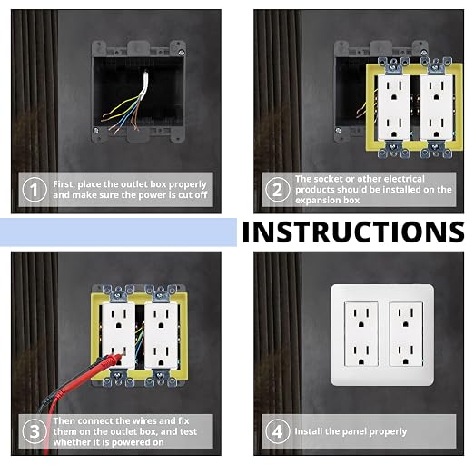 3/4” Yellow Double Gang Outlet Extender – Fits Recessed or Protruding - Image 4