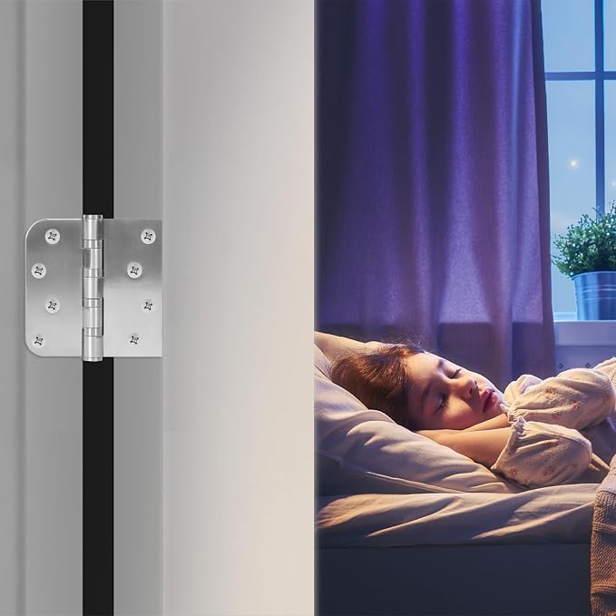 3 Pack Ball Bearing Door Hinges, 4 Inch x 4 Inch Heavy Duty Stainless Steel - Image 7