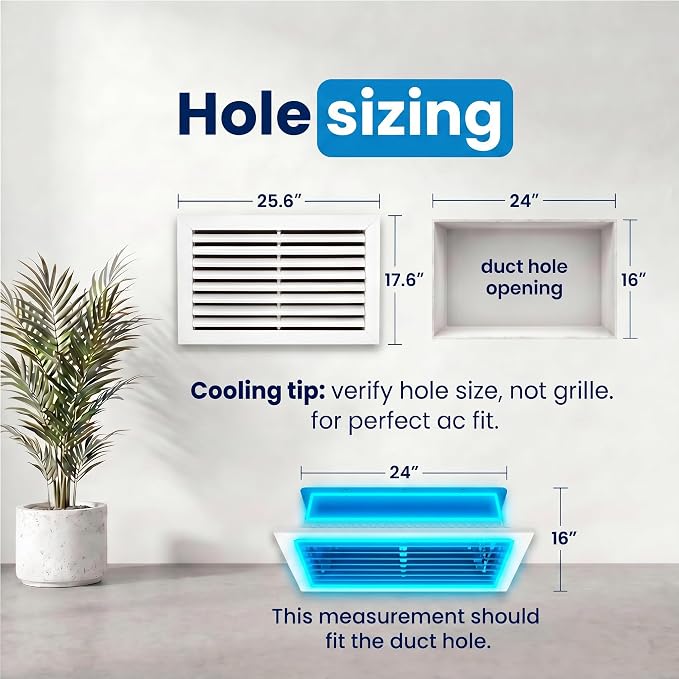 24x16 Aluminum Wall Ceiling Air Return Vent Cover HVAC Rustproof Grille - Image 3