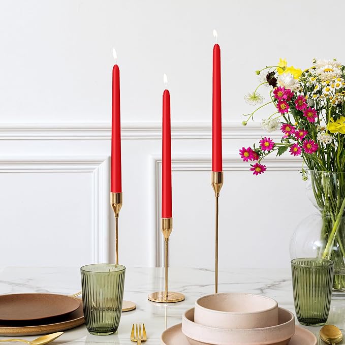 LYOBATH 4 Pack Red Taper Candles - Image 6