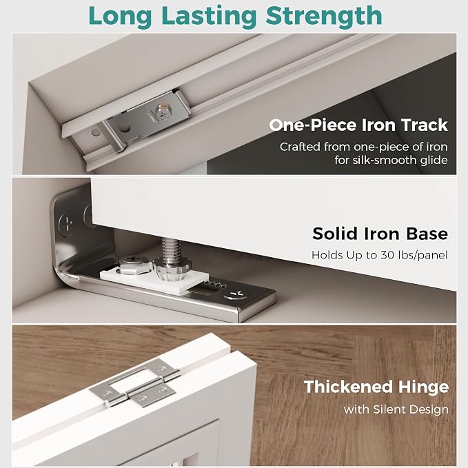 Closet Bifold Door Hardware & 2 x 30 Track Kit, Combine - Image 7
