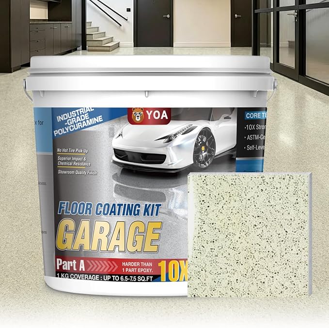 YOA Epoxy Colored Sand Self Leveling Flat Floor Paint | Two-Part Resin Kit by YOA