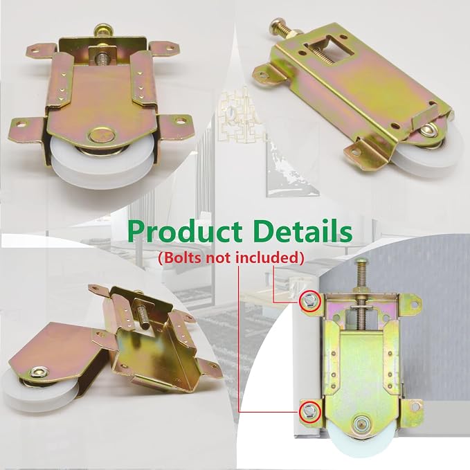 Sliding Mirror Closet Door Rollers Replacement Hardware Fits Contractors Part - Image 6