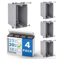 1-Gang New Work Outlet Box, 20 Cubic Inch Single Gang PVC Electrical Box by OhLectric