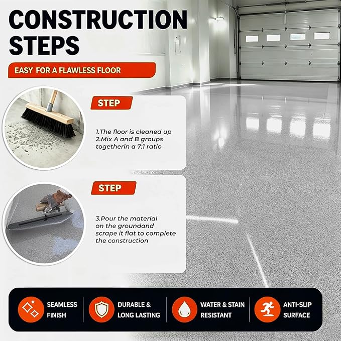 Epoxy Colored Sand Floor Paint, Marble Gray, 3 Gallon | Covers 110 Sq Ft - Image 2