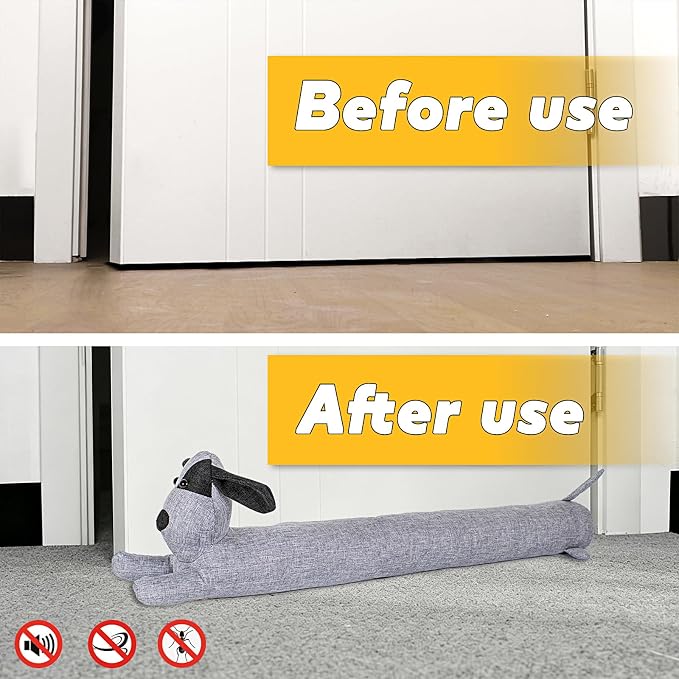 Dog Under Door Draft Stopper Heavy Duty, 3LB 36 Inch Decorative Fabric Door - Image 5