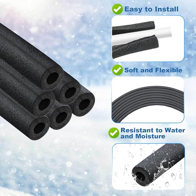 Foam Pipe Insulation Covers, Helps Prevent Freezing and Reduce Heat Loss in - Image 2